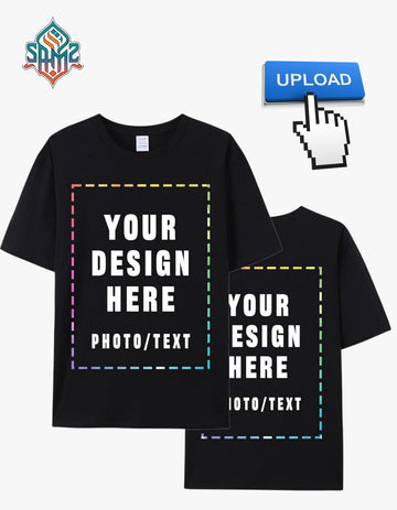 (Front+Back) Custom T-Shirt Printing – Personalized T Shirt with Your Text, Logo or Design | DTF Printed Custom Tee | Customized Gift Shirt | SAMZ24 Custom Apparel