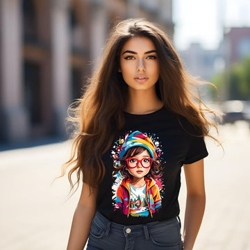 Cute Cartoon Girl Graphic T-Shirt