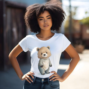 Cute Cartoon Bear Graphic T-Shirt