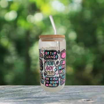 Mental Health Awareness Glass Tumbler