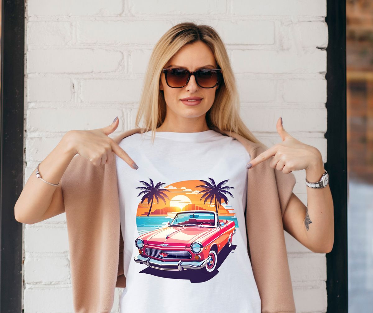 Beach Car Sunset T-Shirt