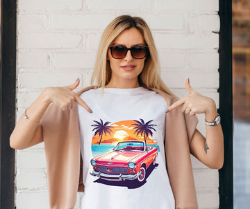 Beach Car Sunset T-Shirt
