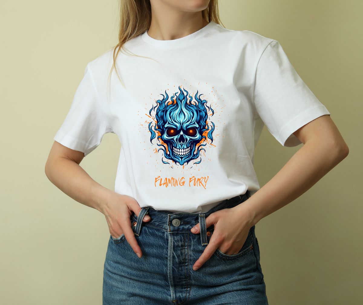 Flaming Fury Skull T-Shirt