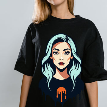 Cartoon Woman Graphic T shirt